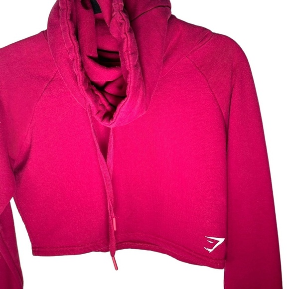 Gymshark Slouch Cropped Hoodie XS in Beet - Picture 8 of 10